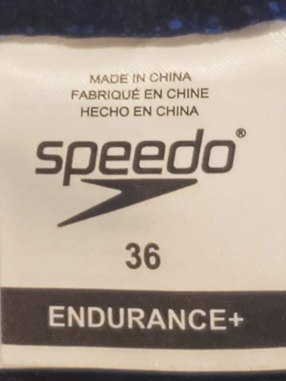 Speedo Endurance Jammer Black & Blue Size 36 Chlorine-Resistant Swim Trunks